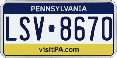 PA license plate LSV8670
