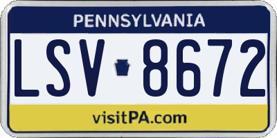 PA license plate LSV8672