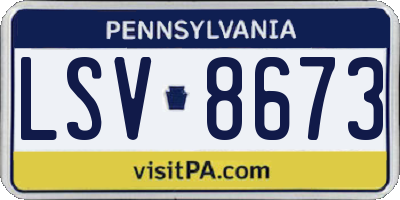 PA license plate LSV8673