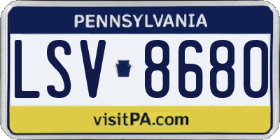 PA license plate LSV8680
