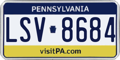 PA license plate LSV8684