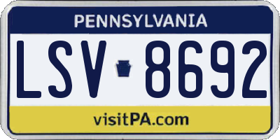 PA license plate LSV8692