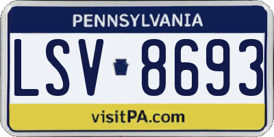 PA license plate LSV8693