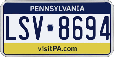 PA license plate LSV8694