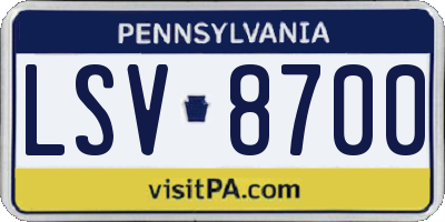 PA license plate LSV8700