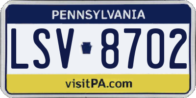PA license plate LSV8702