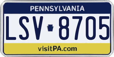 PA license plate LSV8705