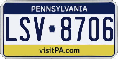 PA license plate LSV8706