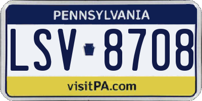 PA license plate LSV8708