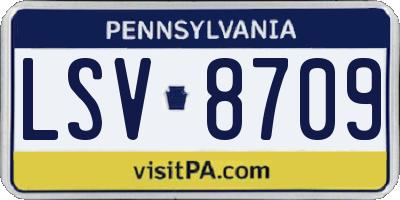 PA license plate LSV8709