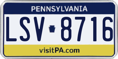 PA license plate LSV8716