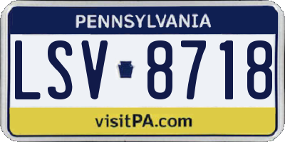PA license plate LSV8718