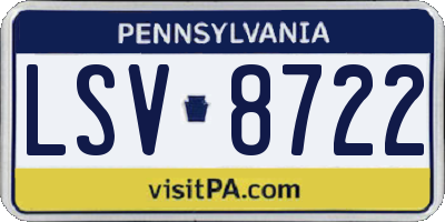 PA license plate LSV8722