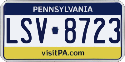 PA license plate LSV8723