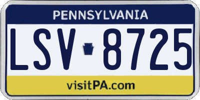 PA license plate LSV8725
