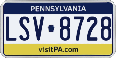 PA license plate LSV8728