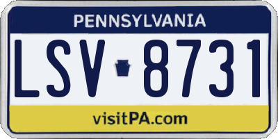 PA license plate LSV8731