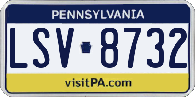 PA license plate LSV8732