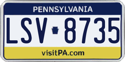 PA license plate LSV8735