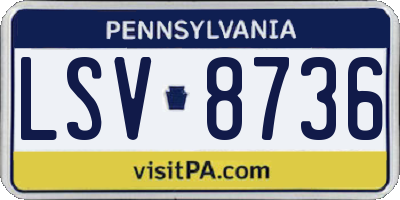 PA license plate LSV8736