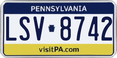 PA license plate LSV8742