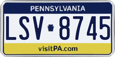 PA license plate LSV8745