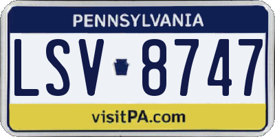 PA license plate LSV8747