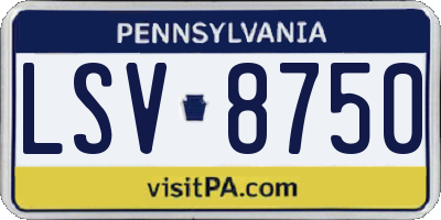 PA license plate LSV8750
