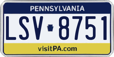 PA license plate LSV8751