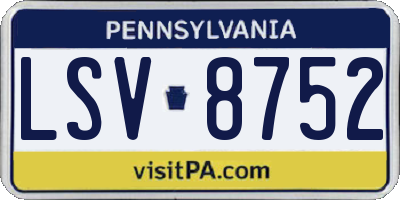 PA license plate LSV8752