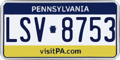 PA license plate LSV8753