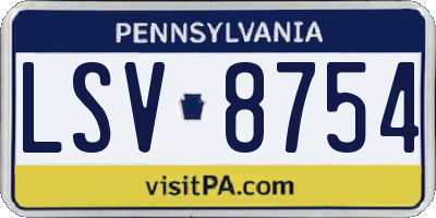 PA license plate LSV8754