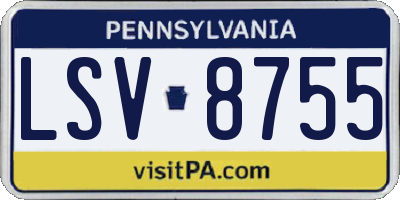 PA license plate LSV8755