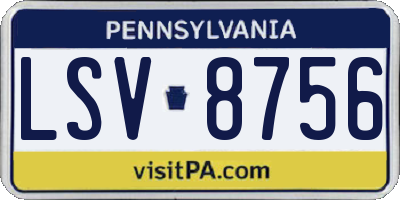 PA license plate LSV8756