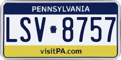 PA license plate LSV8757