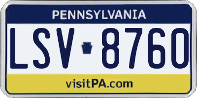 PA license plate LSV8760
