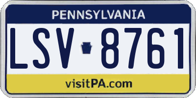 PA license plate LSV8761