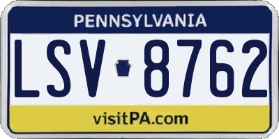 PA license plate LSV8762
