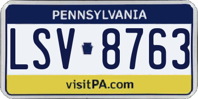 PA license plate LSV8763
