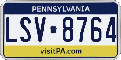 PA license plate LSV8764