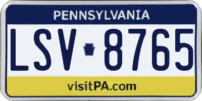 PA license plate LSV8765