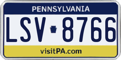PA license plate LSV8766