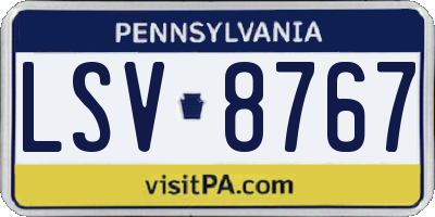 PA license plate LSV8767