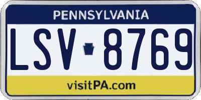 PA license plate LSV8769