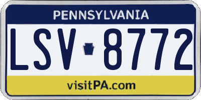 PA license plate LSV8772