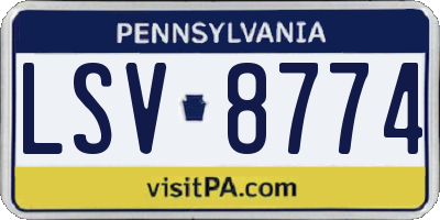 PA license plate LSV8774