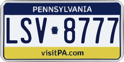 PA license plate LSV8777