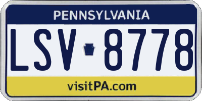 PA license plate LSV8778