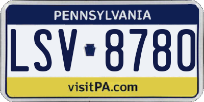 PA license plate LSV8780