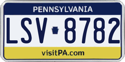 PA license plate LSV8782